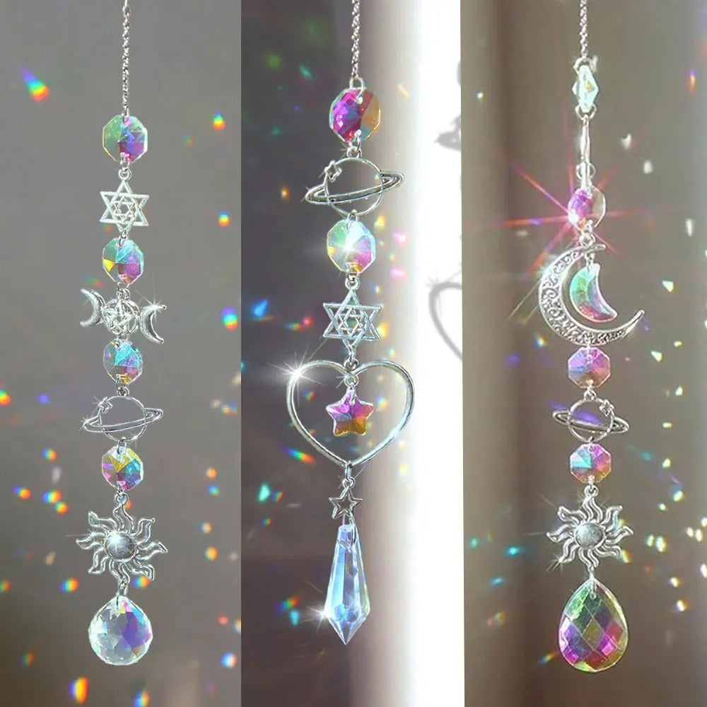 Crystal Wind Chime Rainbow Maker Sun Catcher Dream Catcher Pendant Home Garden Decor Wind Chime, Holiday, Festival, Home Decor,