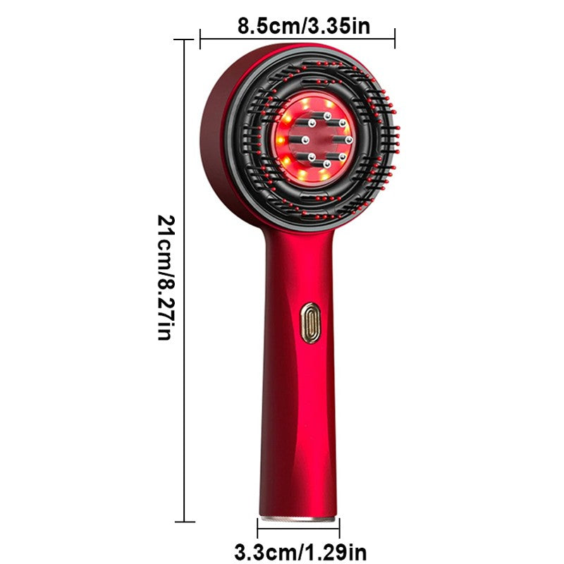 Electric Scalp Massage Comb Hair Growth Red Light Therapy Brush Head Massager