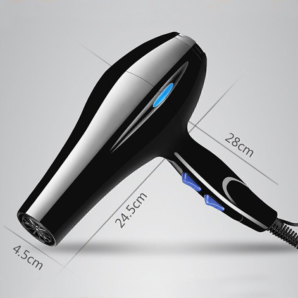 Professional Hair Dryer Nozzle Low Noise 2200w Ionic Blow Dryerwith Diffuser Blu