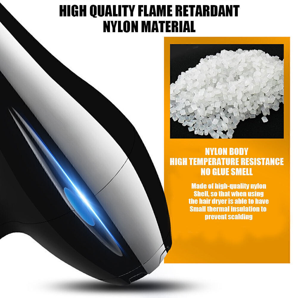 Professional Hair Dryer Nozzle Low Noise 2200w Ionic Blow Dryerwith Diffuser Blu