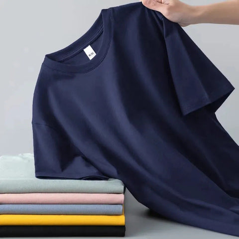 Summer Mens Short-sleeve T-shirt Versatile And Loose-fitting For Young Men