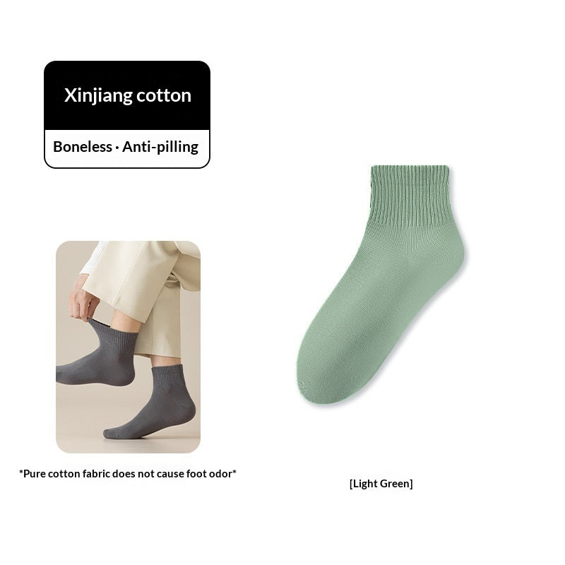 Athletic Mid-Crew Socks Antibacterial And Odor-Resistant