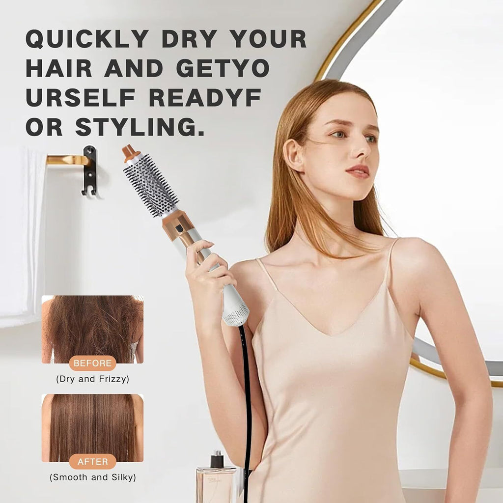 5in1 Electric Hair Dryer Blow Curler Set Detachable Styler Hot Air Brush Salon
