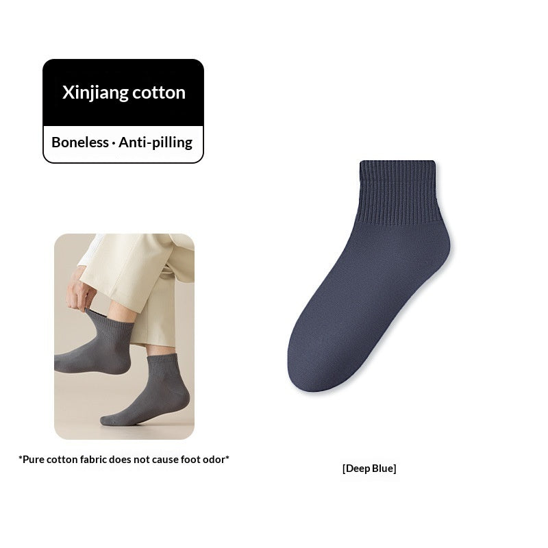Athletic Mid-Crew Socks Antibacterial And Odor-Resistant