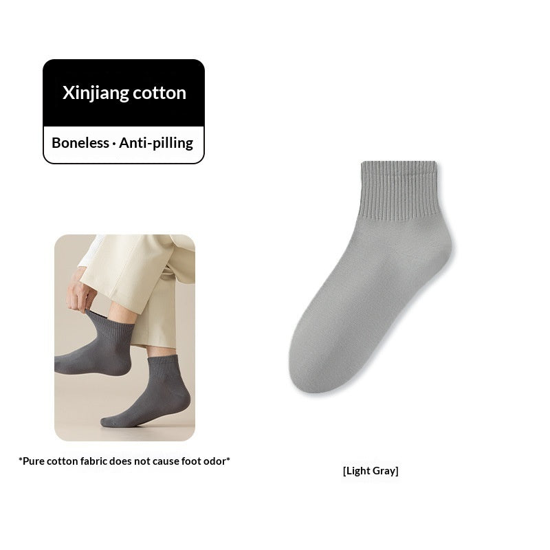 Athletic Mid-Crew Socks Antibacterial And Odor-Resistant