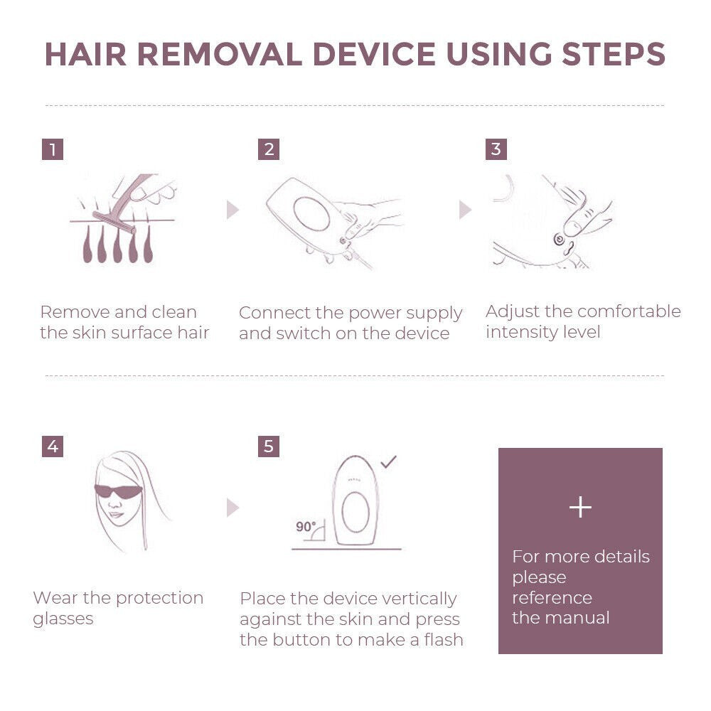 IPL Laser Permanent Hair Removal Device Painless Pulse Home Use