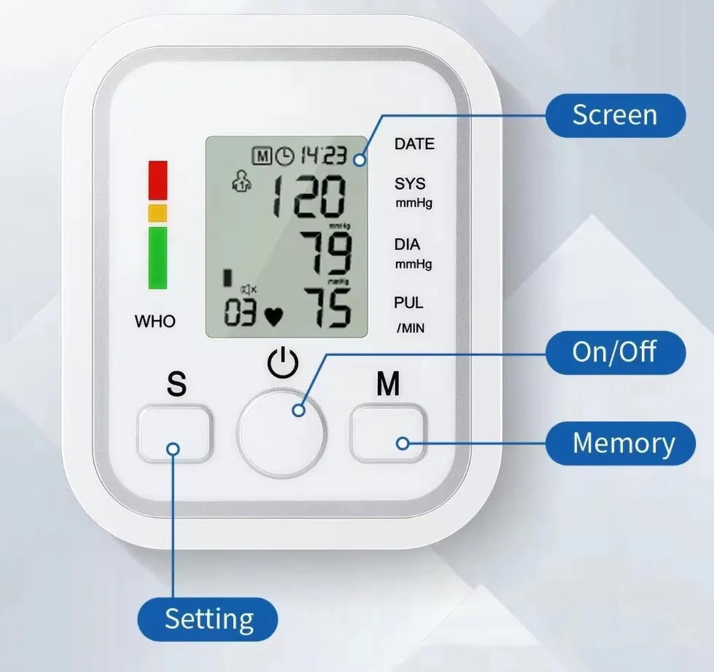 Blood Pressure Monitor With X4 AAA Battery, Large Cuff Digital Upper Arm BP Machine, 2x99 Memory Set, Voice Prompt, USB Cable, Arrhythmia Detection, Heart Rate Hypertension Monitors, Home Use White