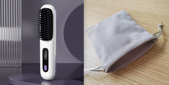 2 In 1 Straight Hair Comb Wireless Hair Straightener Brush Hair Fast Heating Portable Hot Curler USB Charging