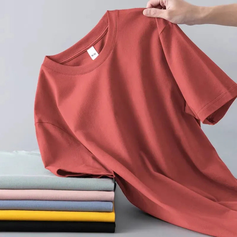 Summer Mens Short-sleeve T-shirt Versatile And Loose-fitting For Young Men