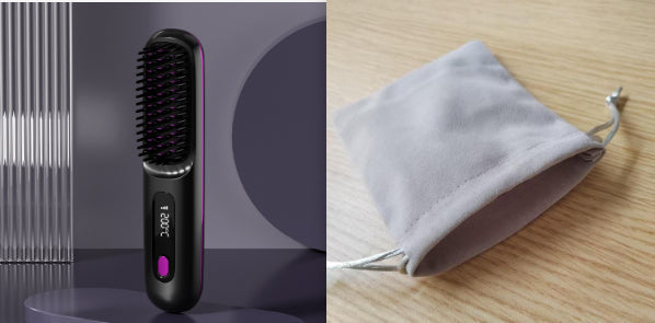 2 In 1 Straight Hair Comb Wireless Hair Straightener Brush Hair Fast Heating Portable Hot Curler USB Charging