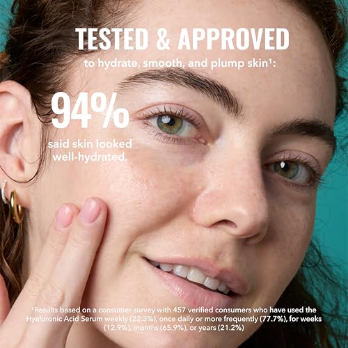 Good Molecules Hyaluronic Acid Serum - 1% Hyaluronic Acid Ultra Hydrating Serum, Facial Moisturizer for Plumper Skin, Skin Care for Face