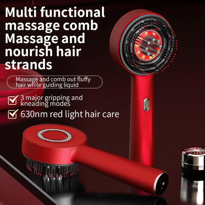 Electric Scalp Massage Comb Hair Growth Red Light Therapy Brush Head Massager
