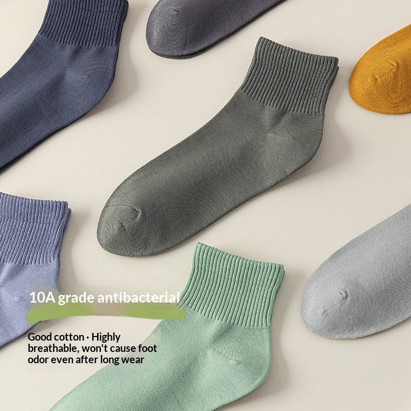 Athletic Mid-Crew Socks Antibacterial And Odor-Resistant