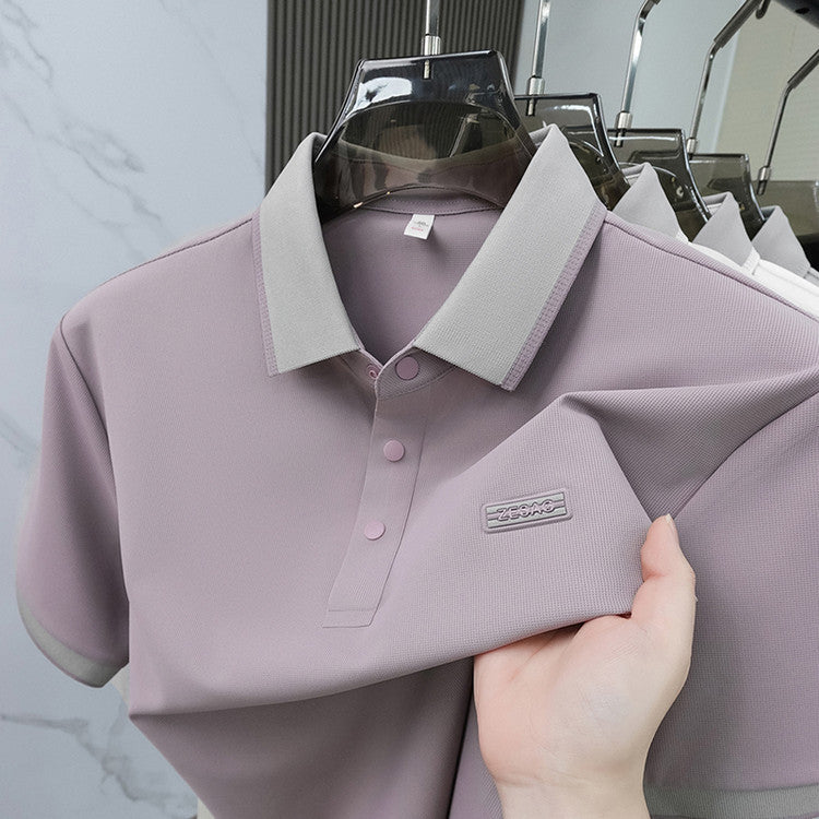 Seamless Ice Silk Mens Short-Sleeve T-Shirt