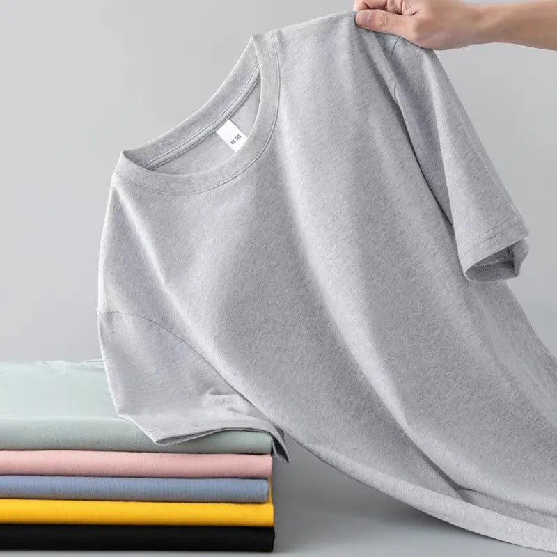 Summer Mens Short-sleeve T-shirt Versatile And Loose-fitting For Young Men