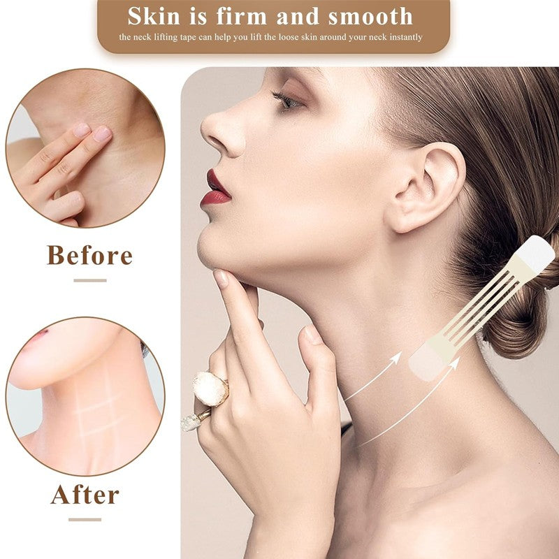 20Pcs Neck Lift Adhesive Strips Neck Tape Thin Face Rubber Miss Face Lift Tape