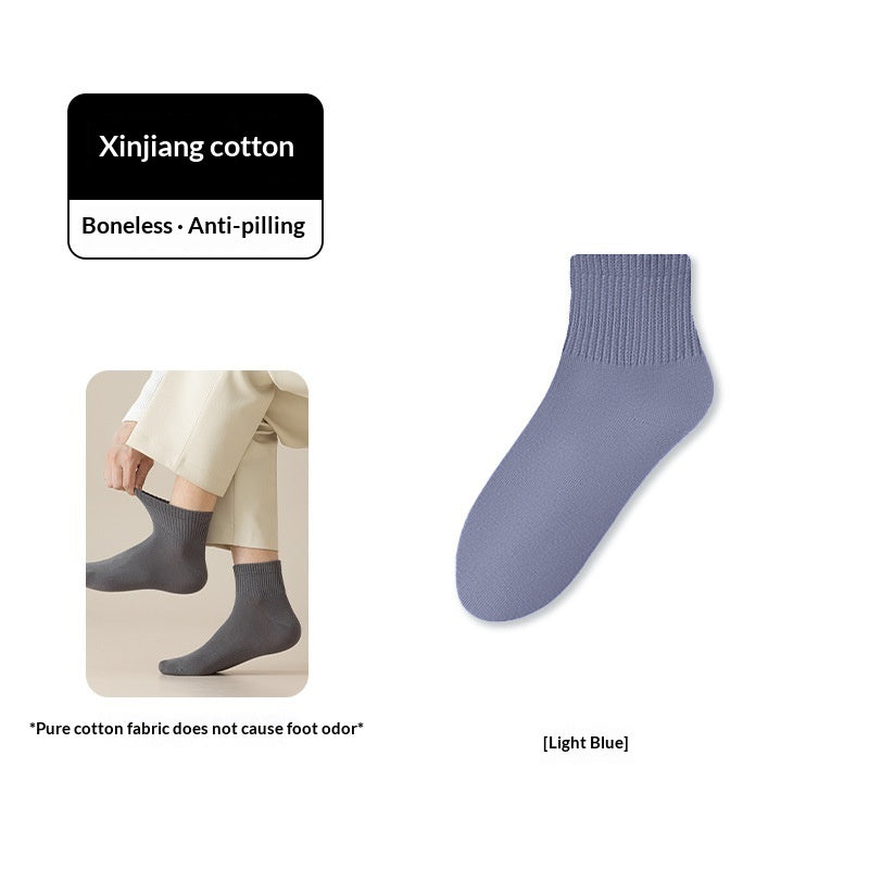 Athletic Mid-Crew Socks Antibacterial And Odor-Resistant
