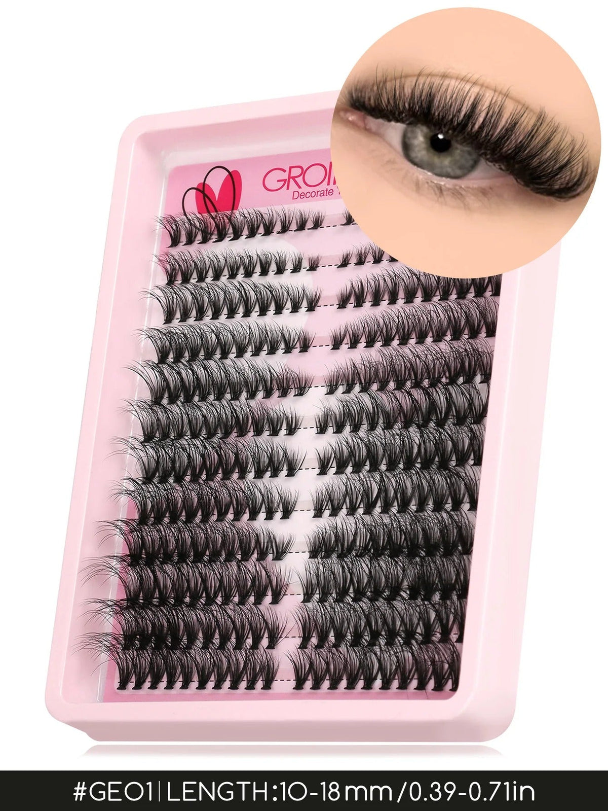 GROINNEYA Lashes Clusters Cat Eyelashes Wispy Individual Lashes Extensions Volume Fluffy Clusters Lashes DIY Eyelashes Makeup